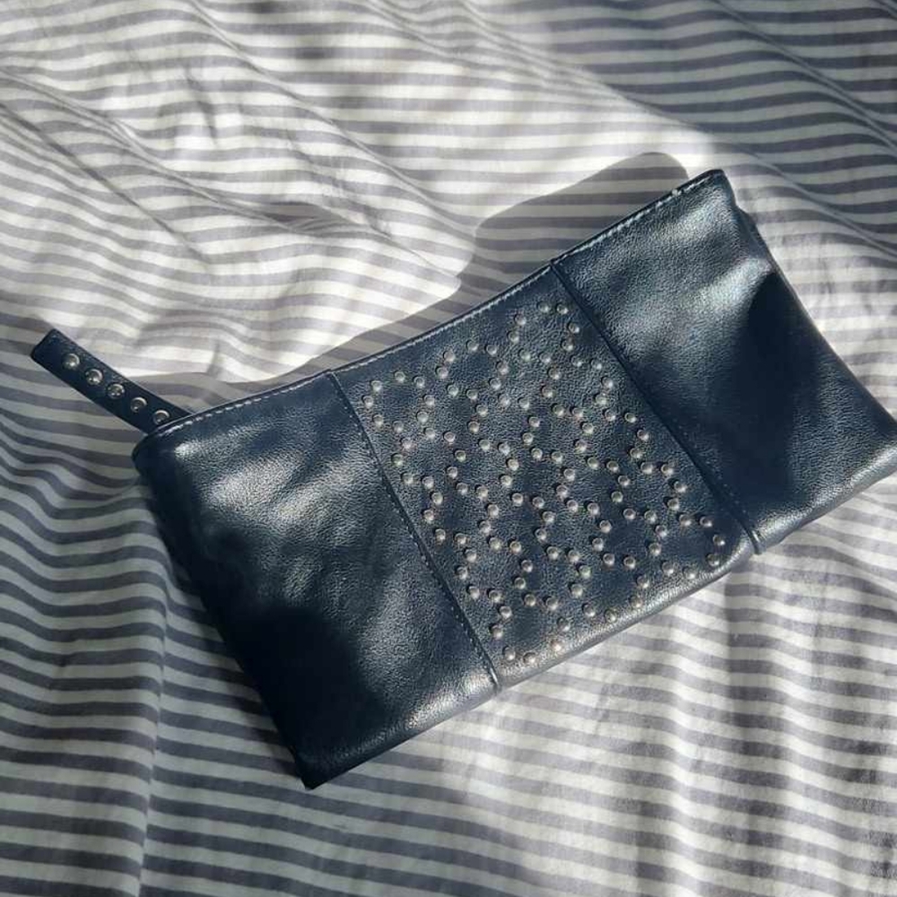Faux leather clutch